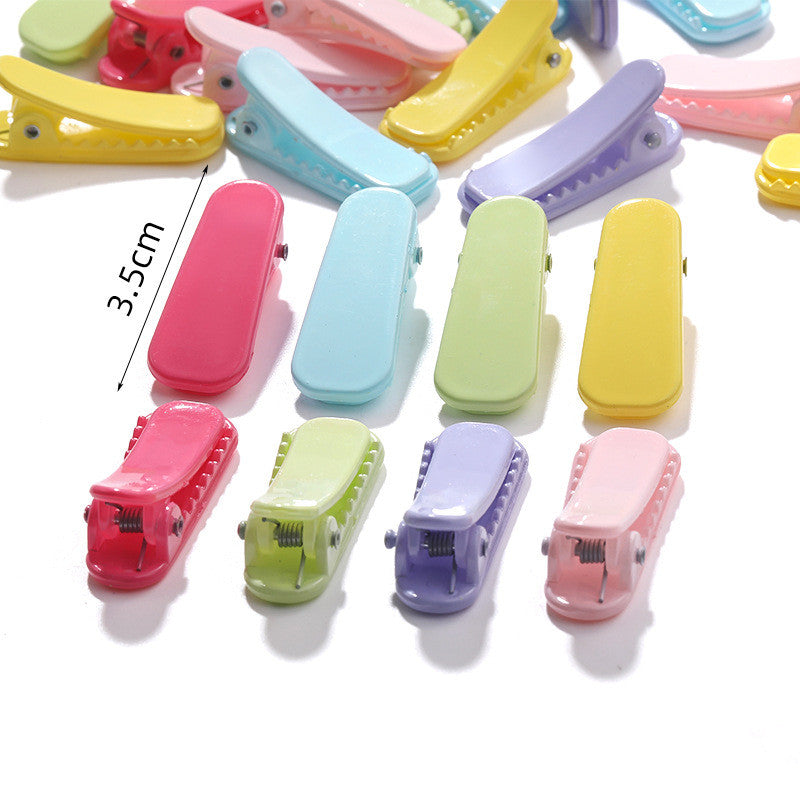 3.5cm Ultra Short Thumb Duck Beak Clip with Colorful Bangs Barrette Simple Hollow Hair Clip