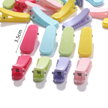 3.5cm Ultra Short Thumb Duck Beak Clip with Colorful Bangs Barrette Simple Hollow Hair Clip