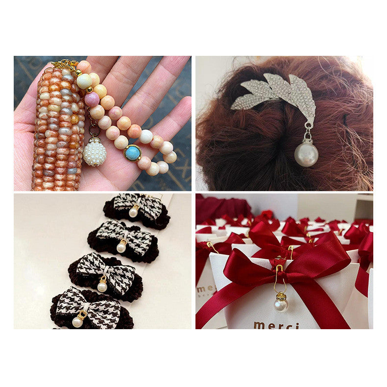 White Ball ABS Pearl Pendant DIY Headdress Bags Phone Case Clothing Accessories