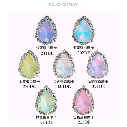 13*18mm Shiny Drop Rhinestone With Crystal Buckle Fancy Crystal for Wedding Dress DIY Handmade