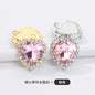 12mm Heart Shape Crystal Single Pendant Clothing Accessories Hand Sewn Perforated Claw