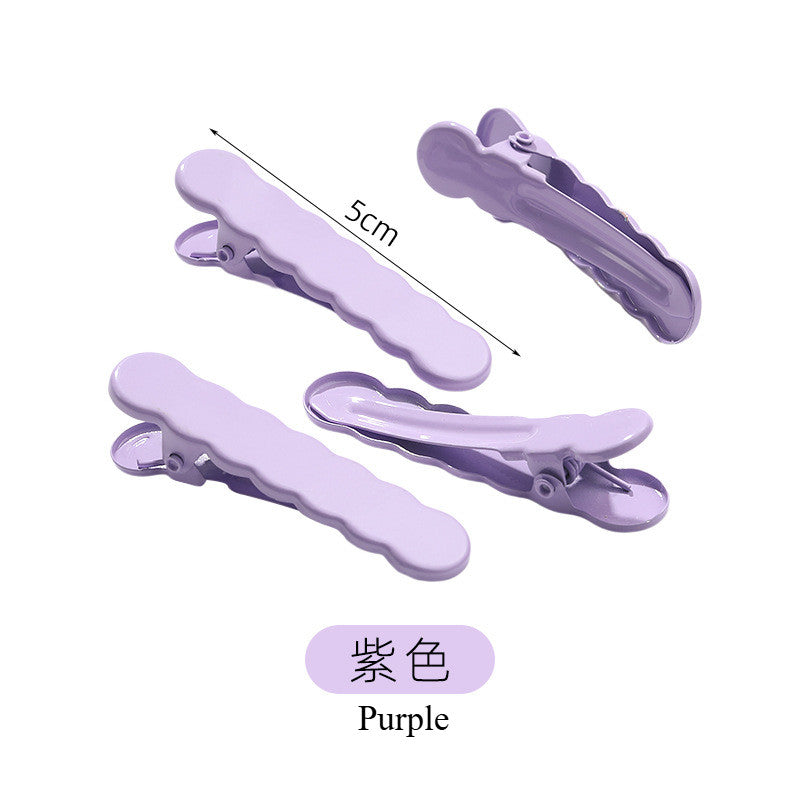 Wavy Beak with Dopamine-colored Forehead Fringe with Side Clip Back Hair Clip Simple
