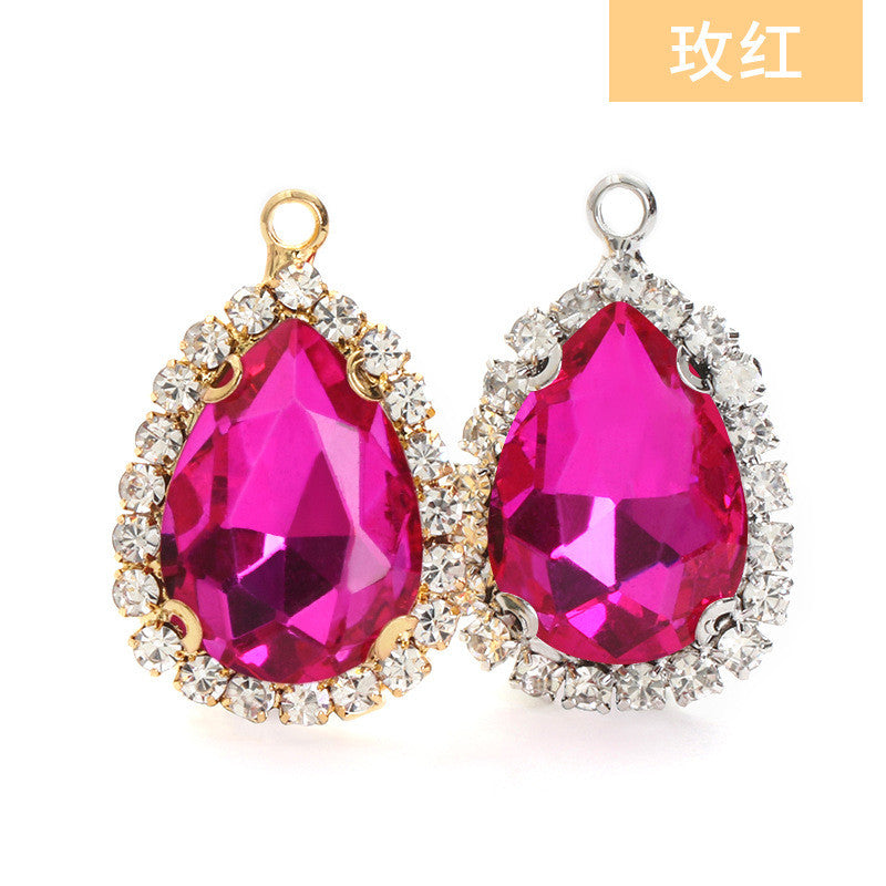 10*14mm Drop Crystal Buckle Single Hanging Copper Base DIY Glass Rhinestone Jewelry Accessories Single Hole Pendant