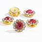 50pcs Fashion Sunflower 12mm Round Crystal Sew on Rhinestone for DIY Clothing Garment Accessories
