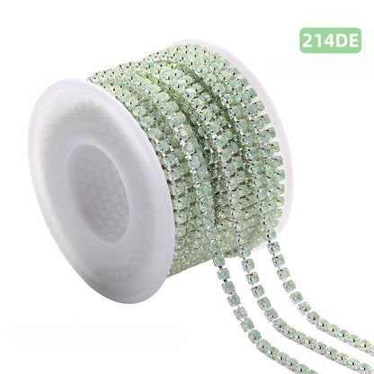 Mocha Color Rhinestone Chain Sewing Crystal Chain Silver Claw with Diamond Trims DIY Clothes Accessories