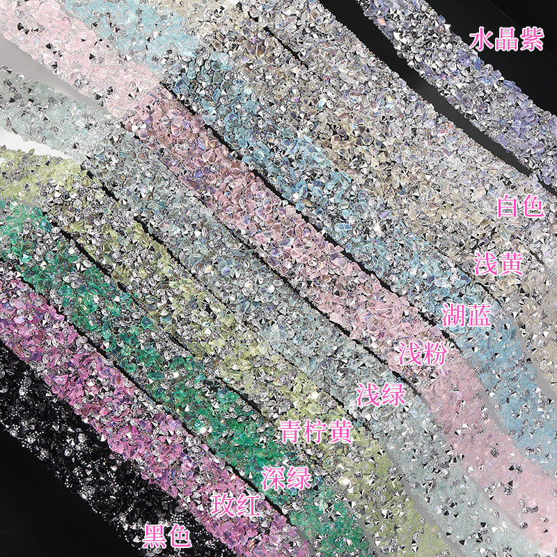 Self-adhesive Gloss Resin Inlaid Crystal Ribbon Strip Diy Handmade Accessories