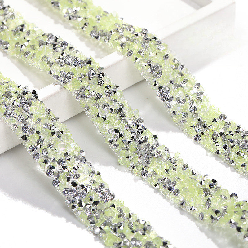 Self-adhesive Gloss Resin Inlaid Crystal Ribbon Strip Diy Handmade Accessories