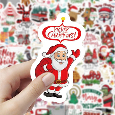 Christmas Style PVC Stickers DIY Laptop Phone Case Luggage Diary Decoration Waterproof Decal