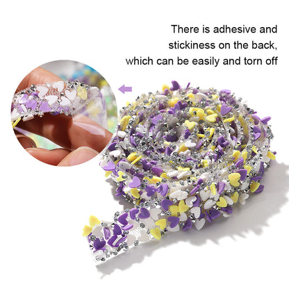 Tear That Sticky Heart Butterfly Round Polymer Sheet Crystal Tape DIY Resin Strip Clothing Accessories