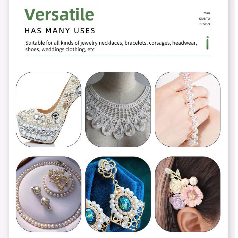 Pearl Buttons Imitation Pearl High Brightness Flat Bottom Half Side Pearl Hand Sewn Diy Accessories