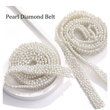 1.2cm Self-adhesive Pearl Strip ABS Imitation Pearl DIY Strips for Garment Shoes Hair Accessory