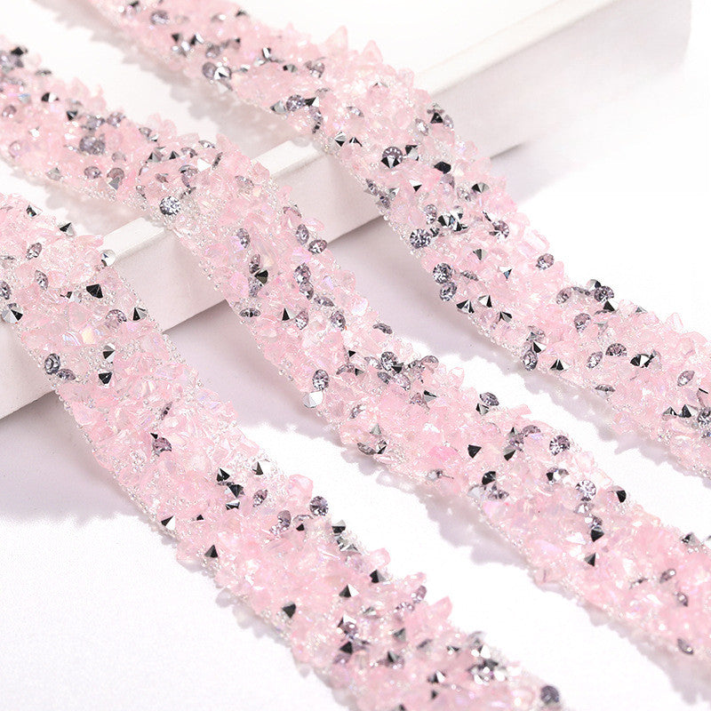 Self-adhesive Gloss Resin Inlaid Crystal Ribbon Strip Diy Handmade Accessories