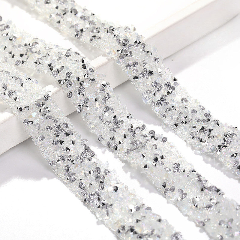 Self-adhesive Gloss Resin Inlaid Crystal Ribbon Strip Diy Handmade Accessories