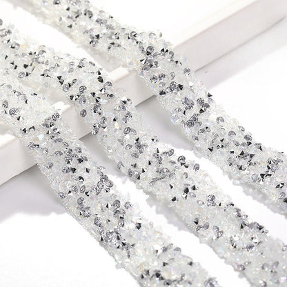 Self-adhesive Gloss Resin Inlaid Crystal Ribbon Strip Diy Handmade Accessories