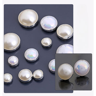 Pearl Buttons Imitation Pearl High Brightness Flat Bottom Half Side Pearl Hand Sewn Diy Accessories