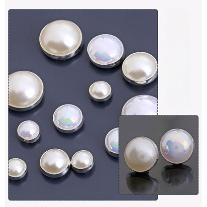 Pearl Buttons Imitation Pearl High Brightness Flat Bottom Half Side Pearl Hand Sewn Diy Accessories