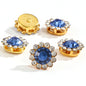 50pcs Fashion Sunflower 12mm Round Crystal Sew on Rhinestone for DIY Clothing Garment Accessories