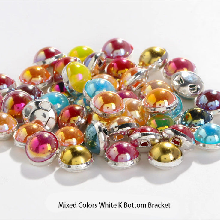 Pearl Buttons Imitation Pearl High Brightness Flat Bottom Half Side Pearl Hand Sewn Diy Accessories