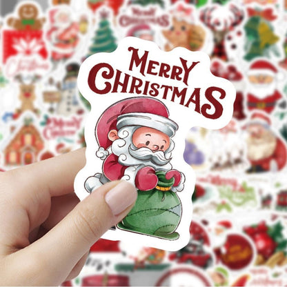 Christmas Style PVC Stickers DIY Laptop Phone Case Luggage Diary Decoration Waterproof Decal