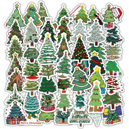 Christmas Style PVC Stickers DIY Laptop Phone Case Luggage Diary Decoration Waterproof Decal