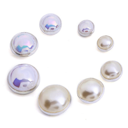 Pearl Buttons Imitation Pearl High Brightness Flat Bottom Half Side Pearl Hand Sewn Diy Accessories