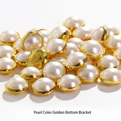 Pearl Buttons Imitation Pearl High Brightness Flat Bottom Half Side Pearl Hand Sewn Diy Accessories