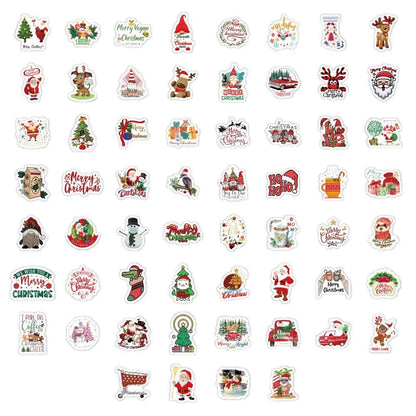 Christmas Style PVC Stickers DIY Laptop Phone Case Luggage Diary Decoration Waterproof Decal
