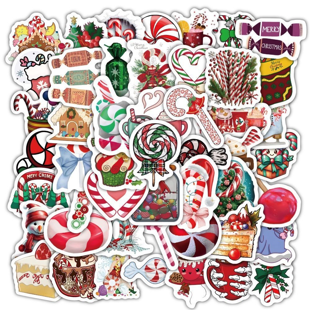 Christmas Style PVC Stickers DIY Laptop Phone Case Luggage Diary Decoration Waterproof Decal