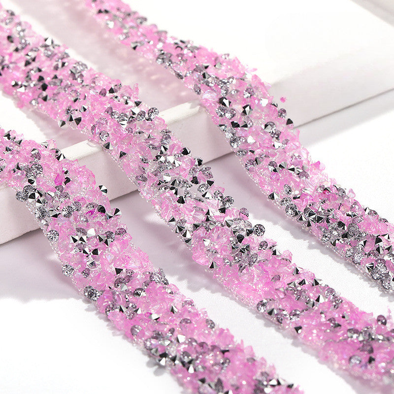 Self-adhesive Gloss Resin Inlaid Crystal Ribbon Strip Diy Handmade Accessories