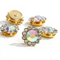 50pcs Fashion Sunflower 12mm Round Crystal Sew on Rhinestone for DIY Clothing Garment Accessories