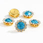 50pcs Fashion Sunflower 12mm Round Crystal Sew on Rhinestone for DIY Clothing Garment Accessories