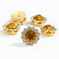 50pcs Fashion Sunflower 12mm Round Crystal Sew on Rhinestone for DIY Clothing Garment Accessories