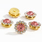 50pcs Fashion Sunflower 12mm Round Crystal Sew on Rhinestone for DIY Clothing Garment Accessories