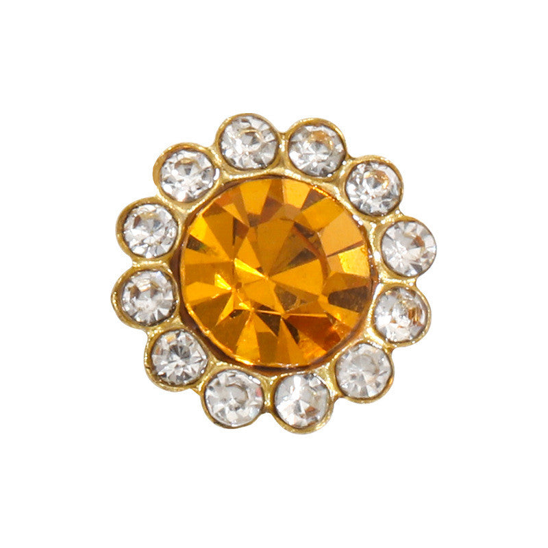 50pcs Fashion Sunflower 12mm Round Crystal Sew on Rhinestone for DIY Clothing Garment Accessories