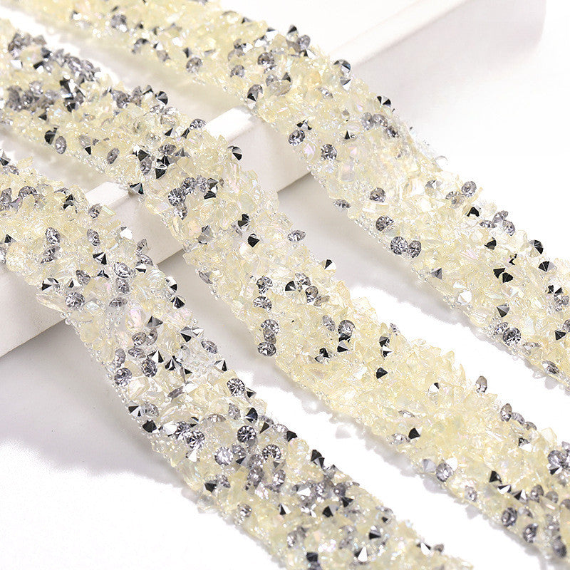 Self-adhesive Gloss Resin Inlaid Crystal Ribbon Strip Diy Handmade Accessories