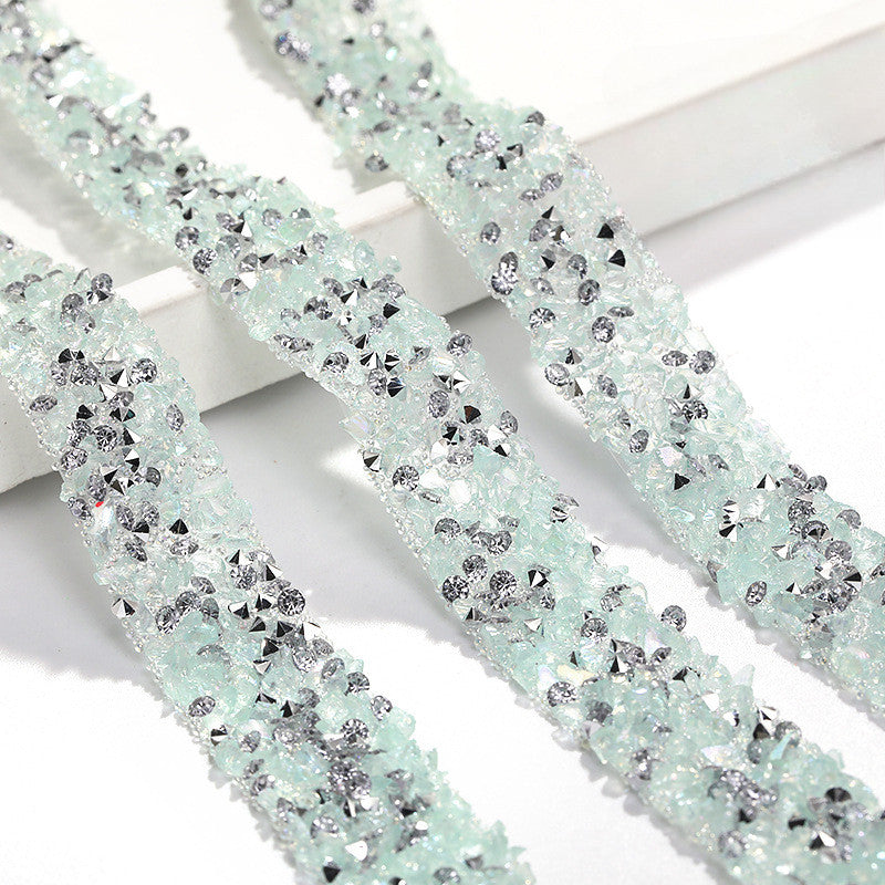 Self-adhesive Gloss Resin Inlaid Crystal Ribbon Strip Diy Handmade Accessories
