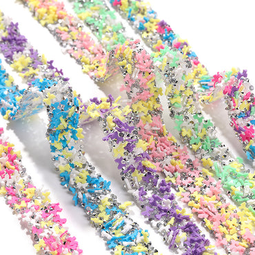 Tear That Sticky Heart Butterfly Round Polymer Sheet Crystal Tape DIY Resin Strip Clothing Accessories