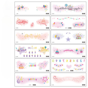 Birthday Party Blush Sticker Cute Sweet Girl Makeup Tattoo Sticker Face
