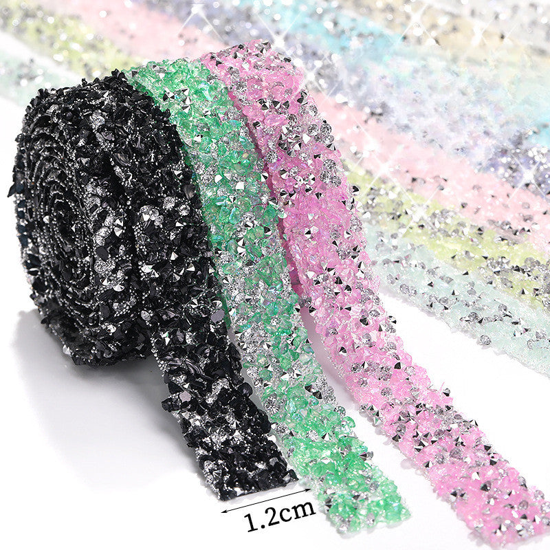 Self-adhesive Gloss Resin Inlaid Crystal Ribbon Strip Diy Handmade Accessories