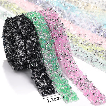 Self-adhesive Gloss Resin Inlaid Crystal Ribbon Strip Diy Handmade Accessories