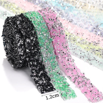 Self-adhesive Gloss Resin Inlaid Crystal Ribbon Strip Diy Handmade Accessories