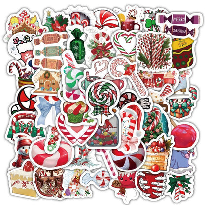 Christmas Style PVC Stickers DIY Laptop Phone Case Luggage Diary Decoration Waterproof Decal