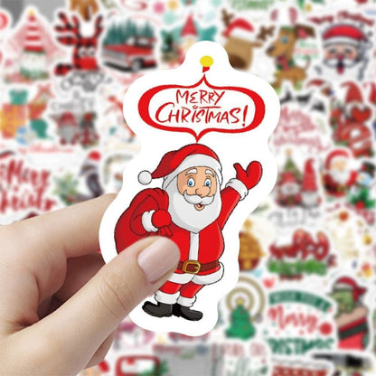 Christmas Style PVC Stickers DIY Laptop Phone Case Luggage Diary Decoration Waterproof Decal