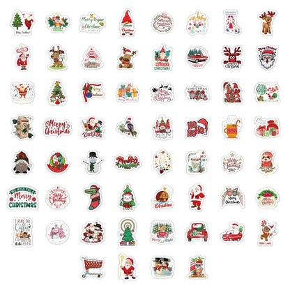 Christmas Style PVC Stickers DIY Laptop Phone Case Luggage Diary Decoration Waterproof Decal