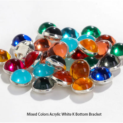 Pearl Buttons Imitation Pearl High Brightness Flat Bottom Half Side Pearl Hand Sewn Diy Accessories