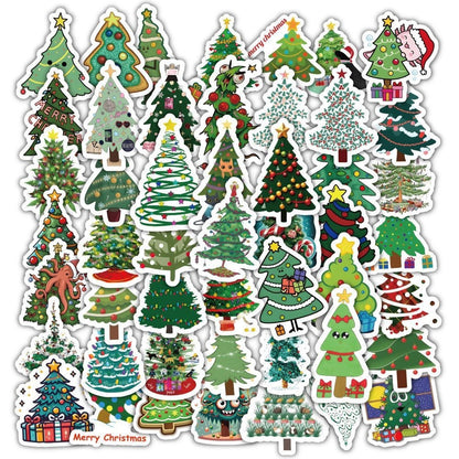 Christmas Style PVC Stickers DIY Laptop Phone Case Luggage Diary Decoration Waterproof Decal