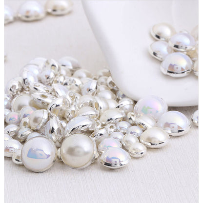 Pearl Buttons Imitation Pearl High Brightness Flat Bottom Half Side Pearl Hand Sewn Diy Accessories