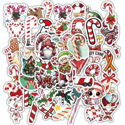 Christmas Style PVC Stickers DIY Laptop Phone Case Luggage Diary Decoration Waterproof Decal