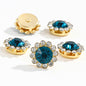 50pcs Fashion Sunflower 12mm Round Crystal Sew on Rhinestone for DIY Clothing Garment Accessories