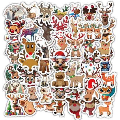 Christmas Style PVC Stickers DIY Laptop Phone Case Luggage Diary Decoration Waterproof Decal